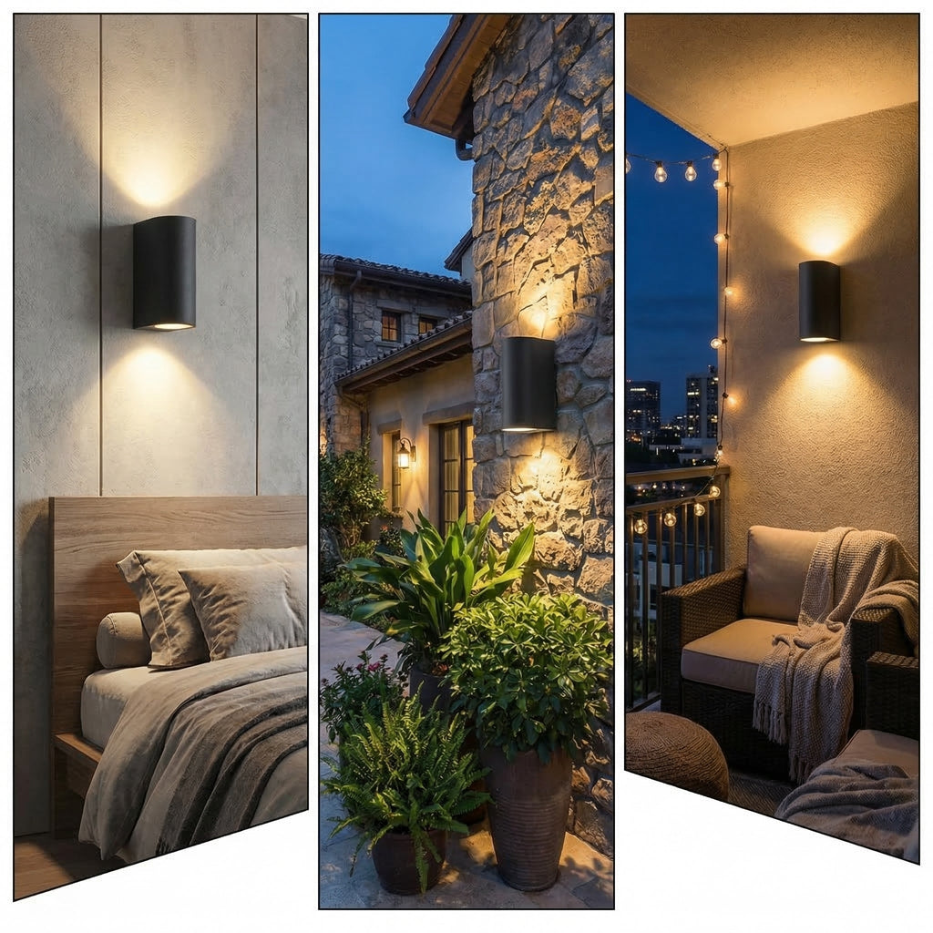 Nowoczesna cylindryczna lampa ścienna góra–dół | Ormexis