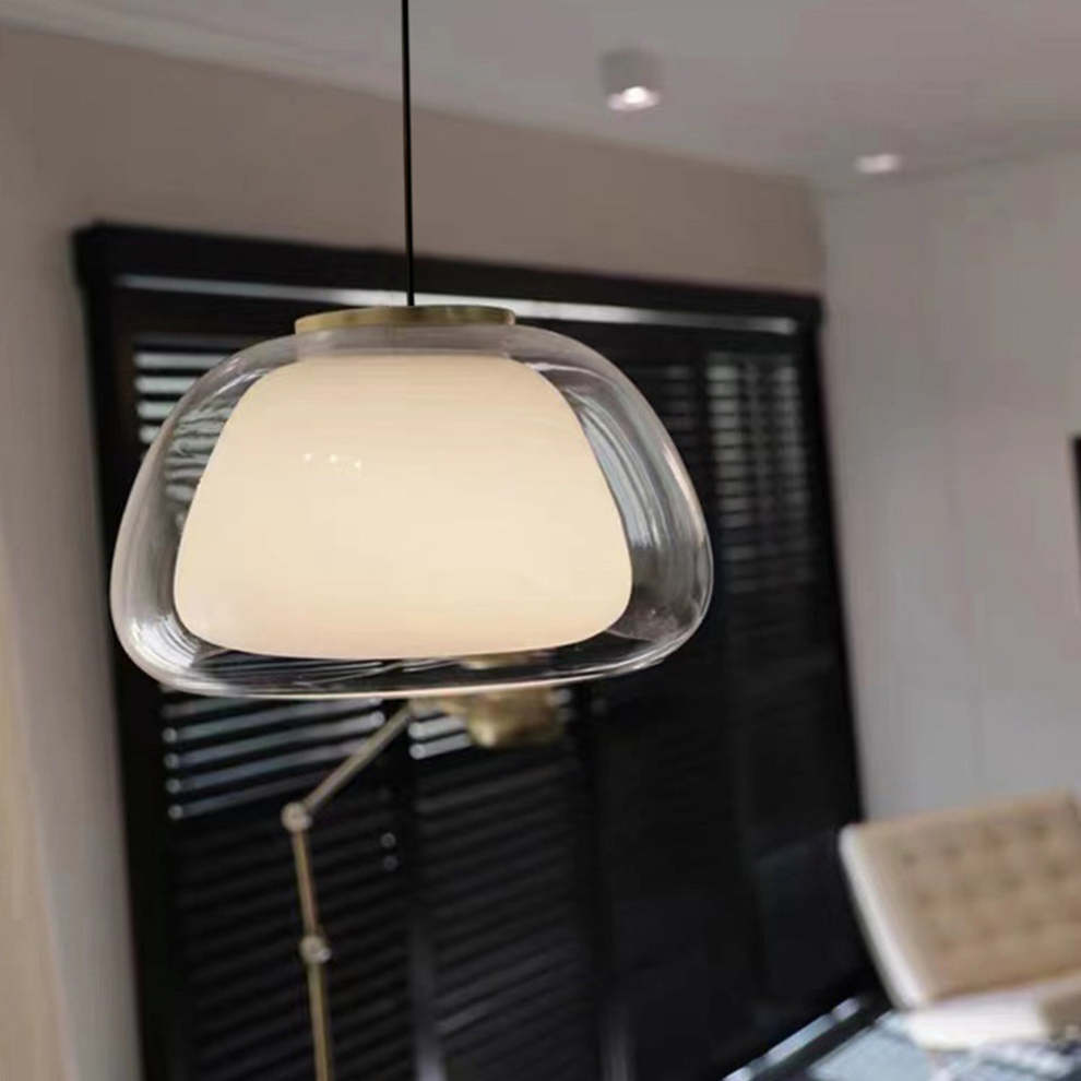 Aurora melkeglass pendellampe for moderne takdekorasjon