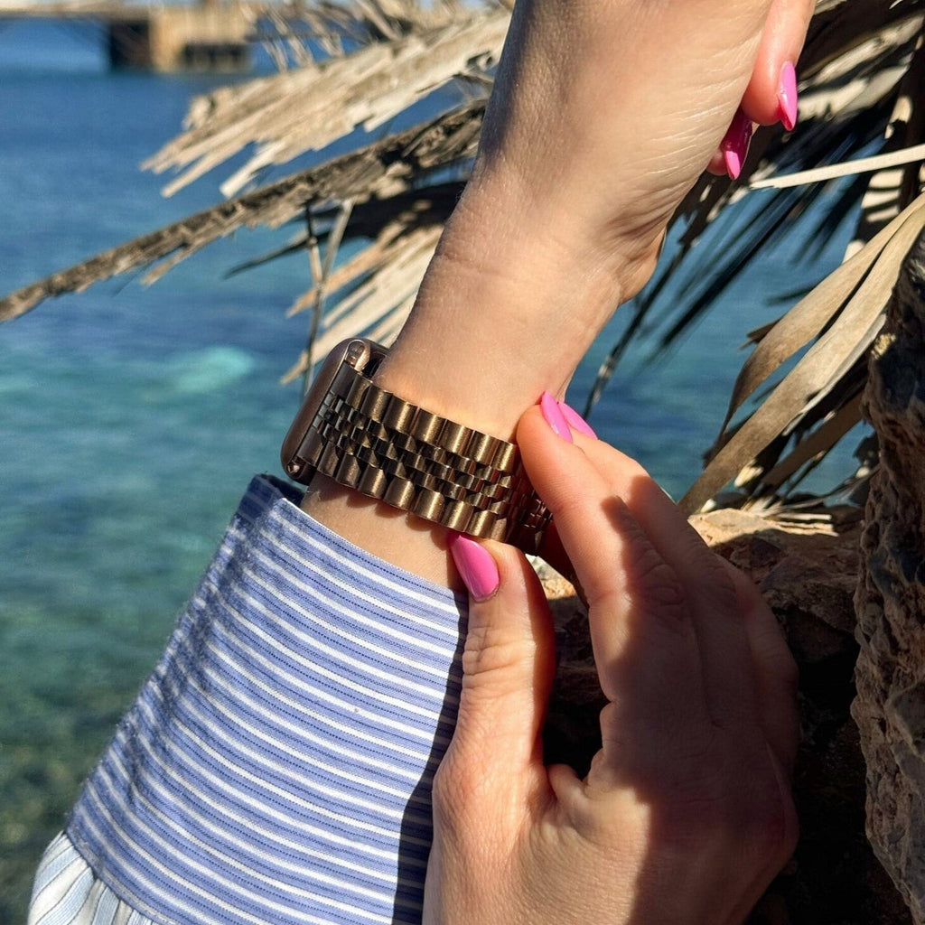 Náramek Apple Watch Jubilee z nerezové oceli v růžovém zlatě