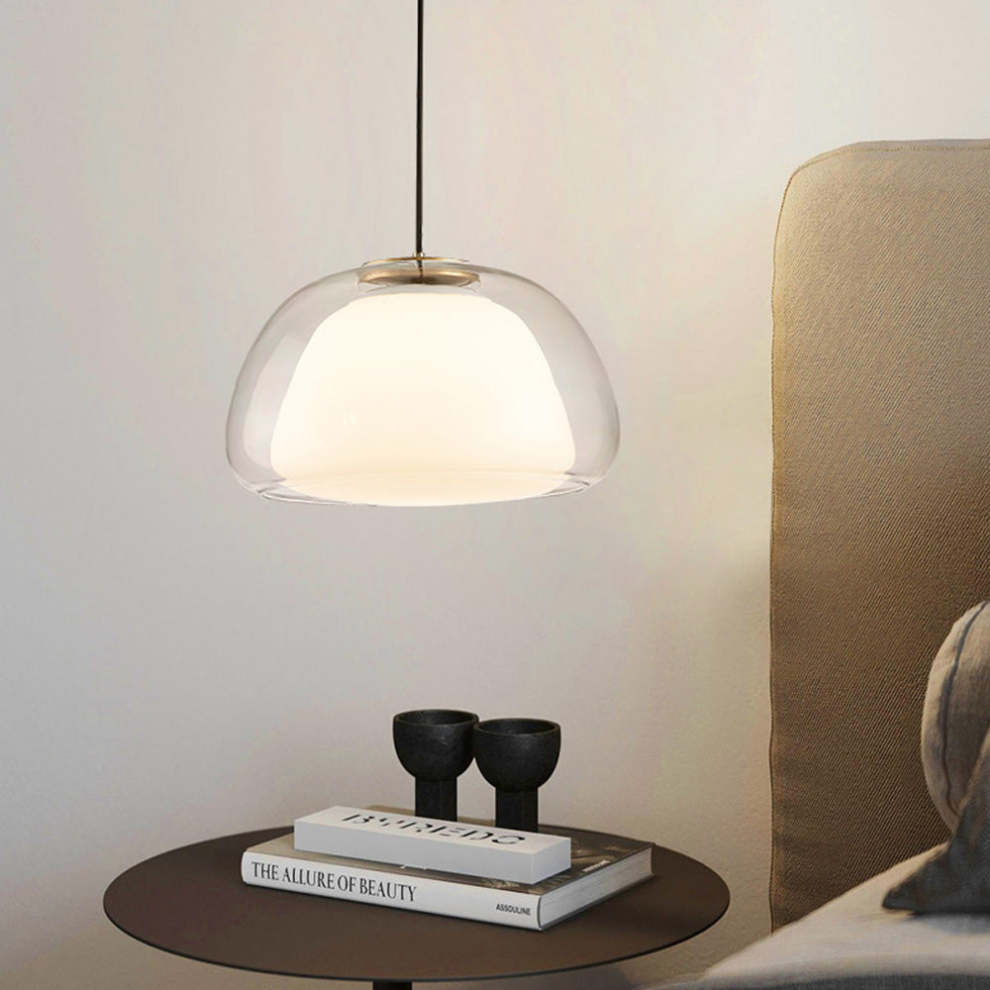 Aurora melkeglass pendellampe for moderne takdekorasjon