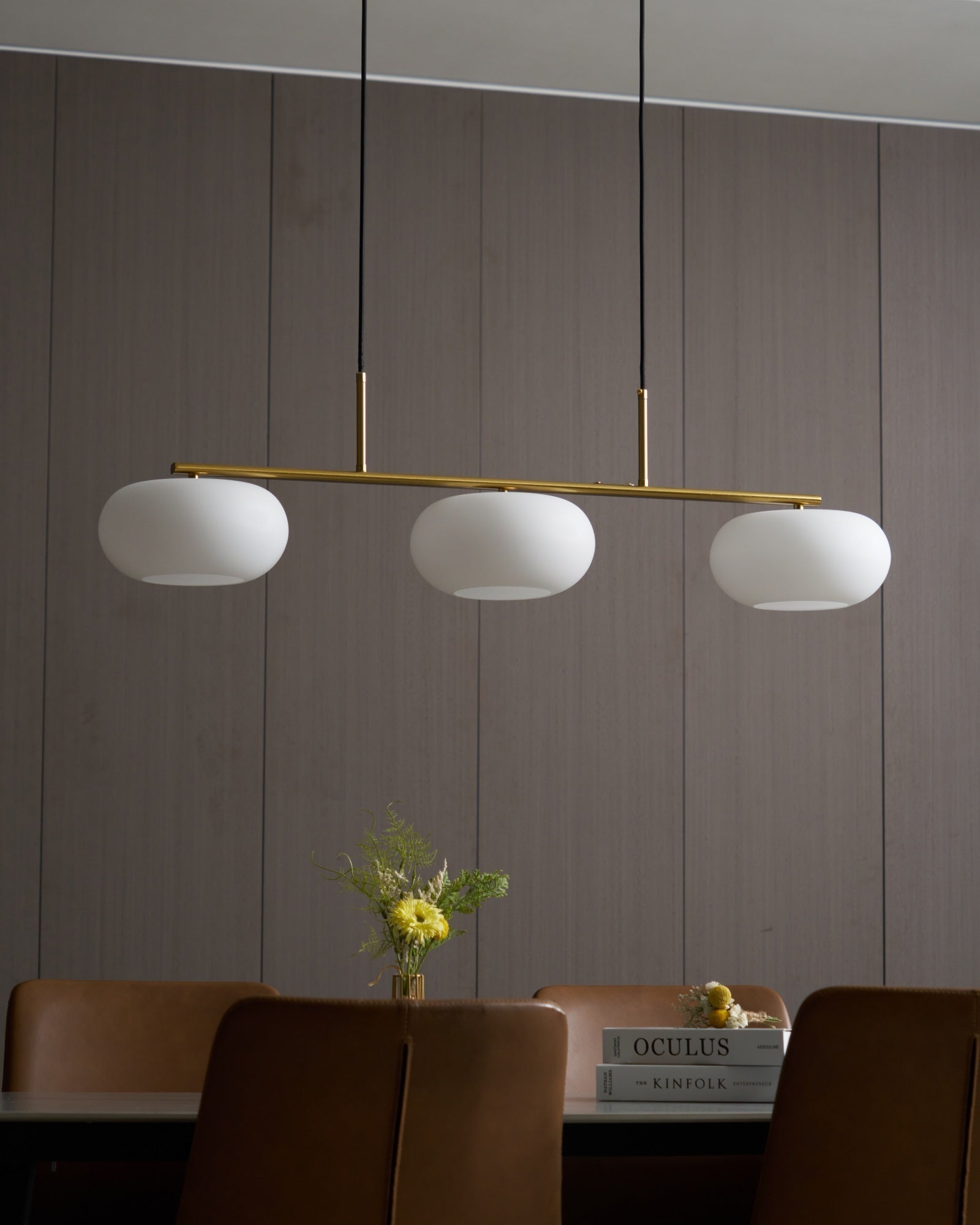 Lámpara colgante de techo contemporánea con 3 luces y globos de vidrio | Ormexis