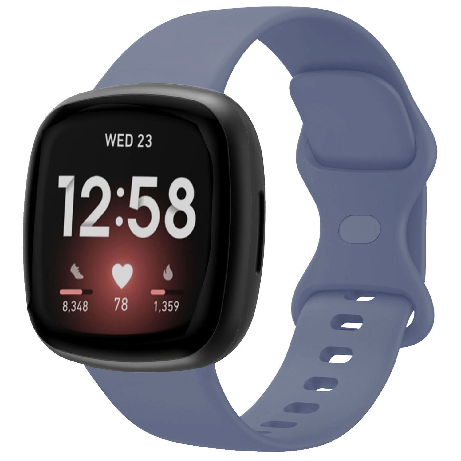 Cinturino resistente in silicone grigio-blu per cinturino di ricambio Fitbit Versa 3