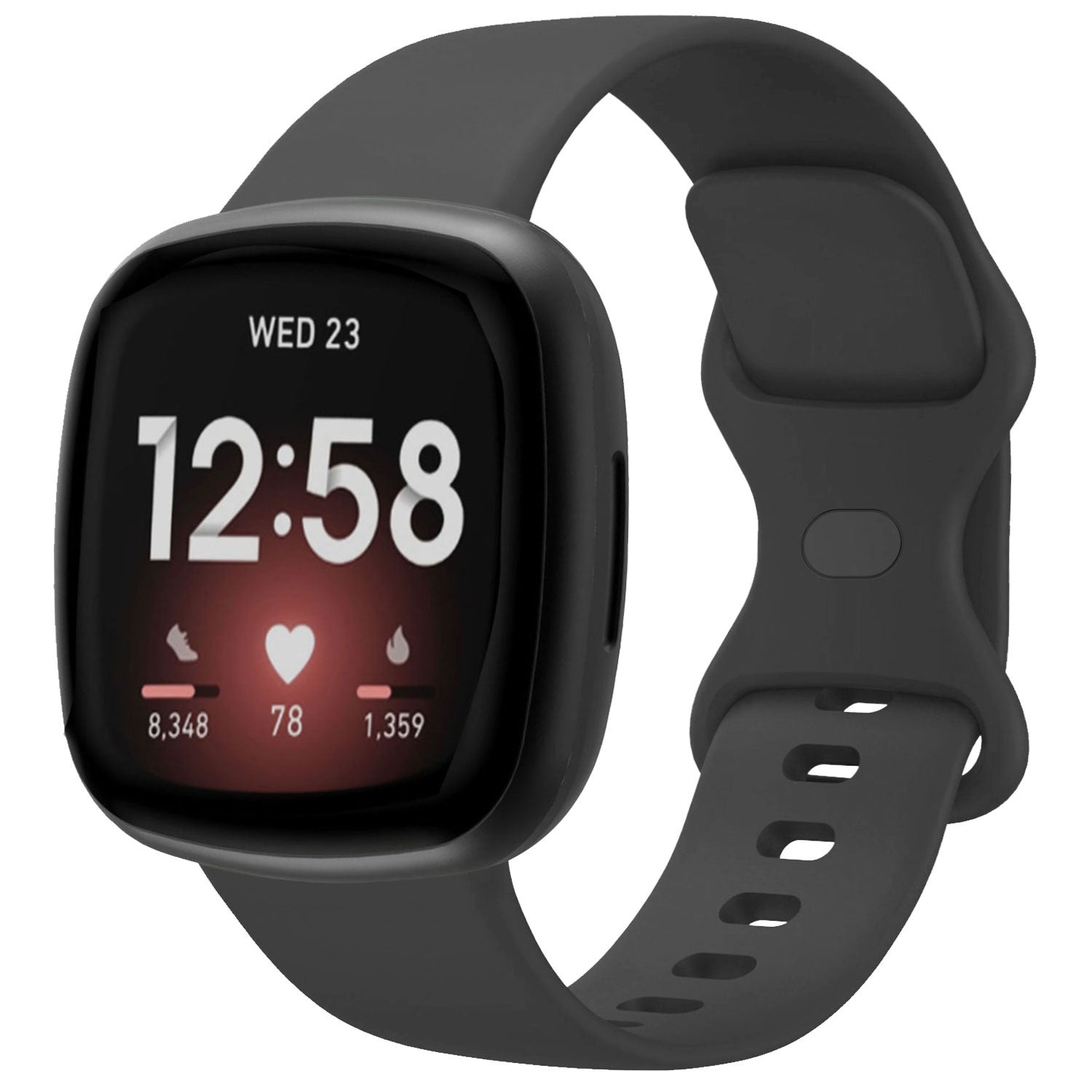 Curea de schimb din silicon negru Fitbit Versa 3 Classic