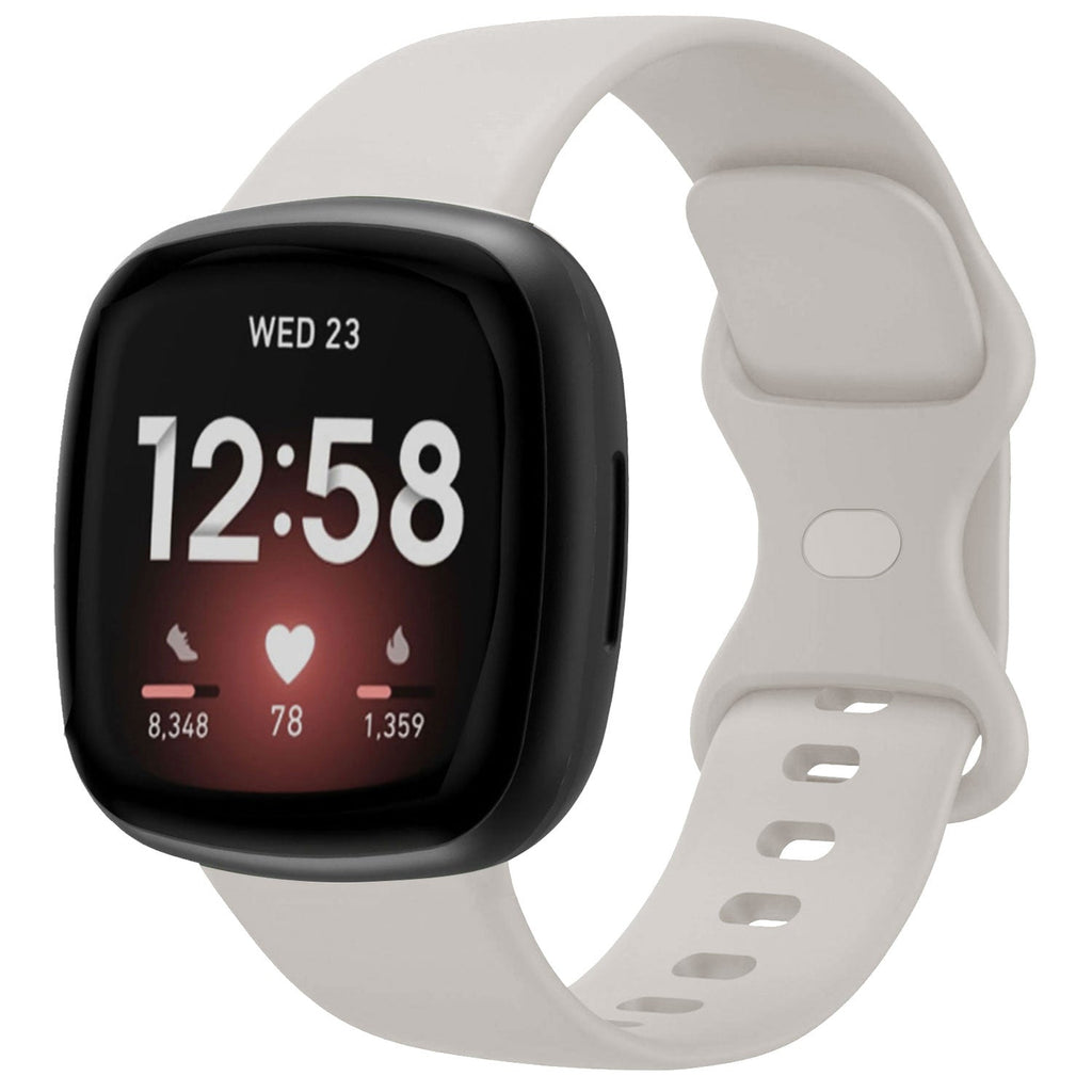 Banda de silicona duradera color blanco hueso para Fitbit Versa 3
