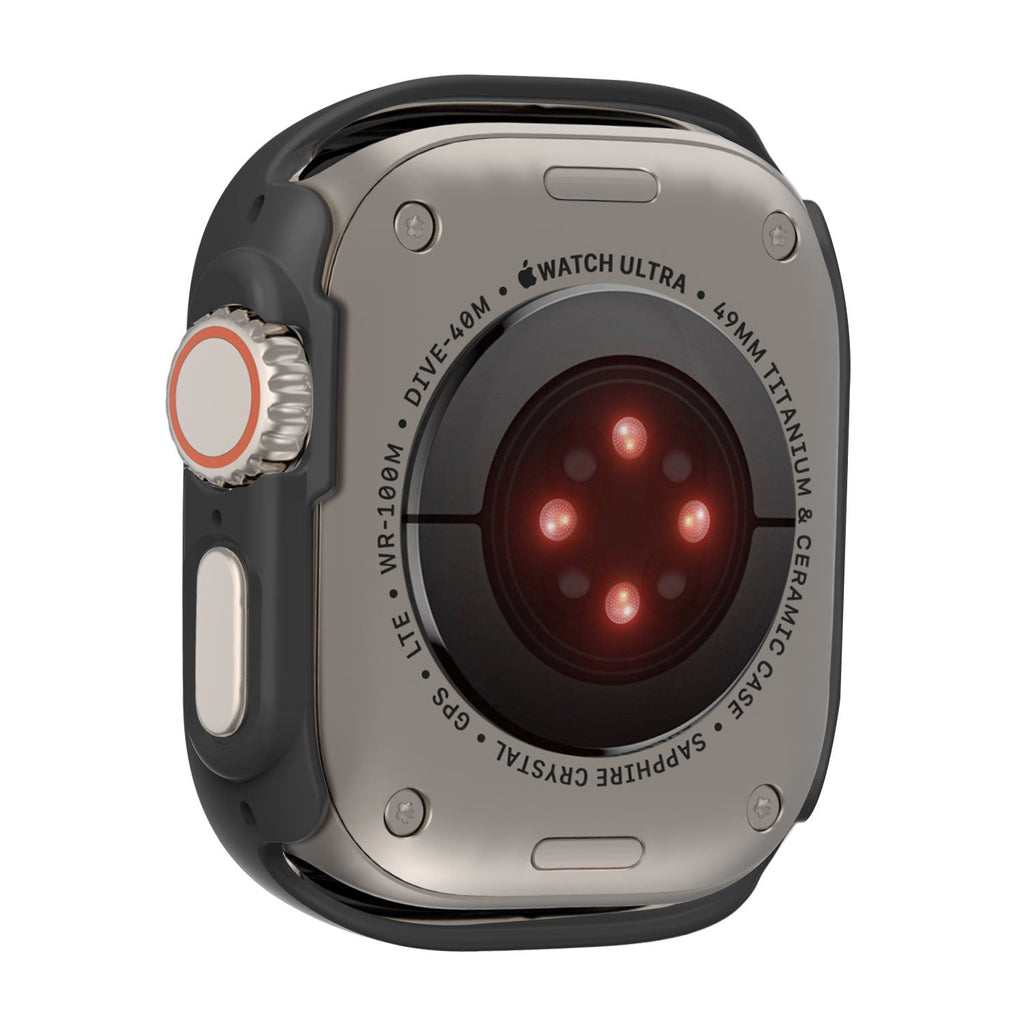 Carcasă de protecție pentru Apple Watch cu capac de sticlă, neagră