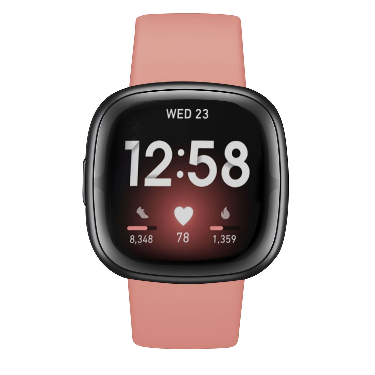 Original pink silikoneudskiftningsrem til Fitbit Versa 3