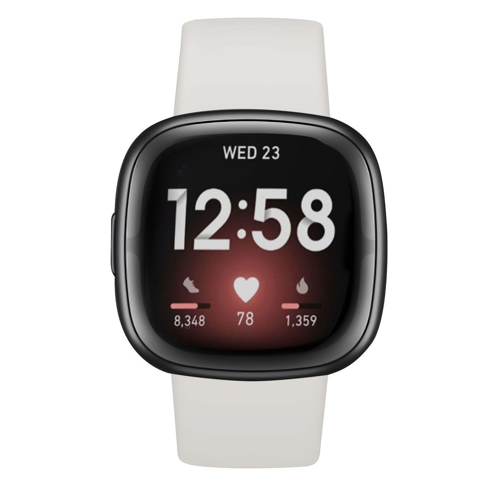 Banda de silicona duradera color blanco hueso para Fitbit Versa 3