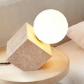 Stone Cube Orb Table Lamp | Ormexis