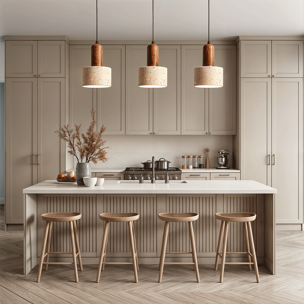 Lámpara Colgante Solena de Travertino para Hogares Modernos