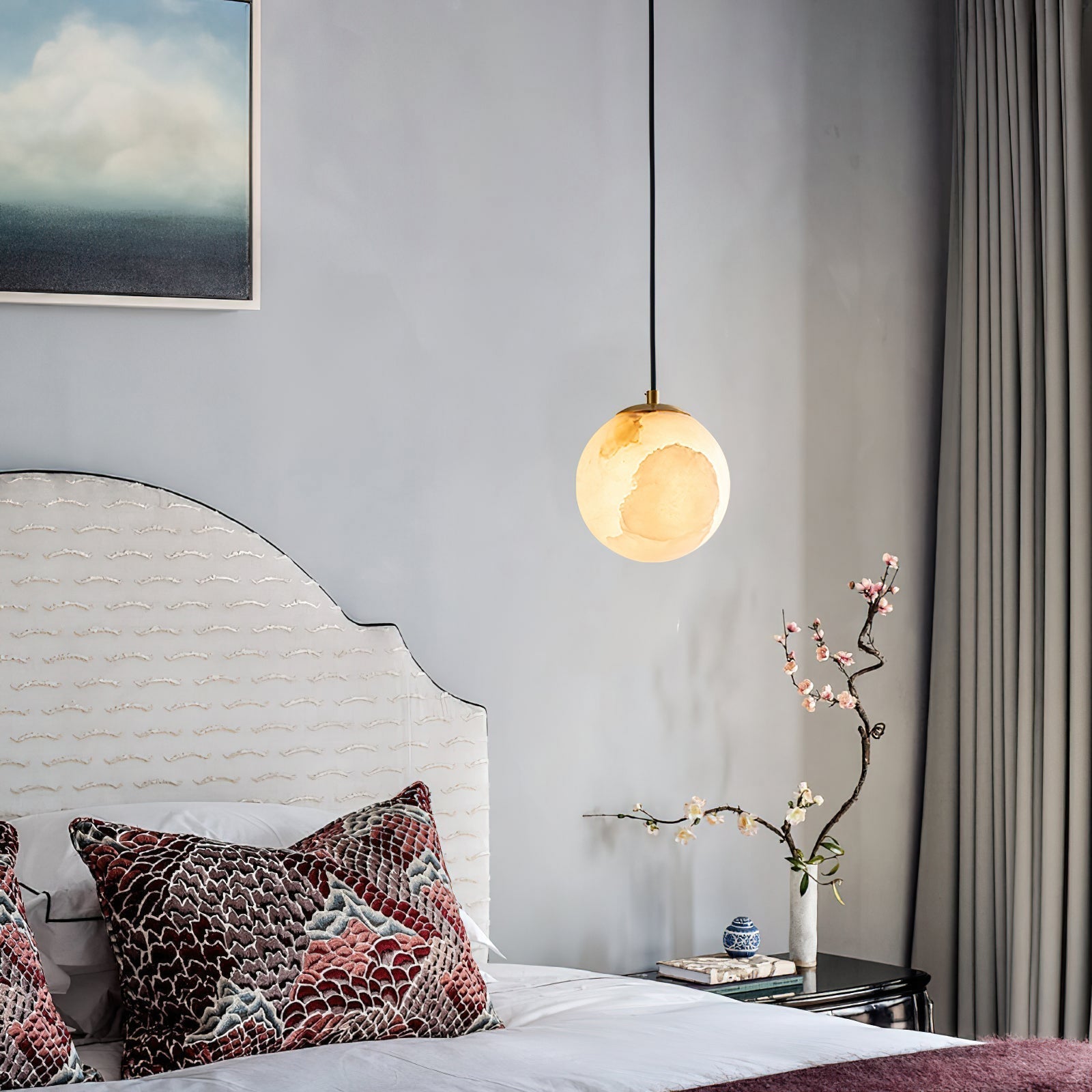 Modern Alabaster Globe Pendant Light | Ormexis