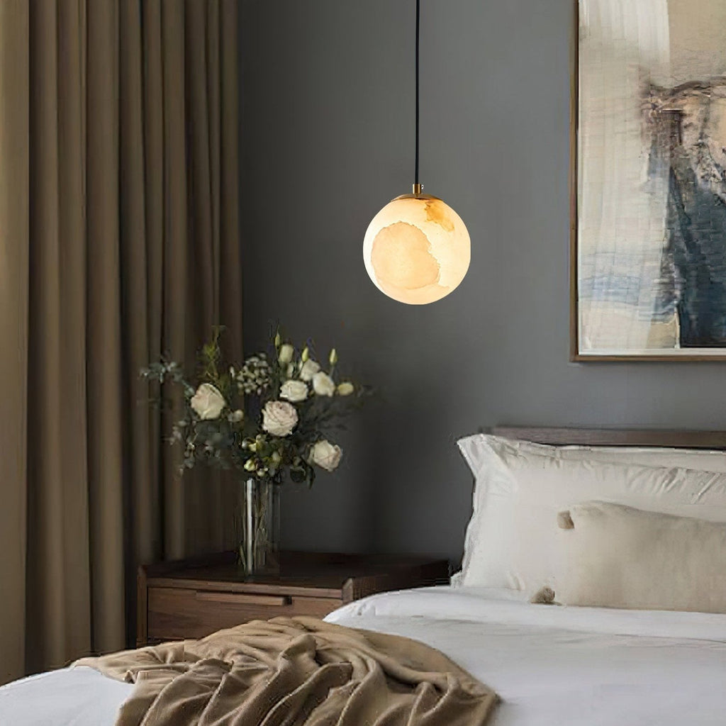 Modern Alabaster Globe Pendant Light | Ormexis