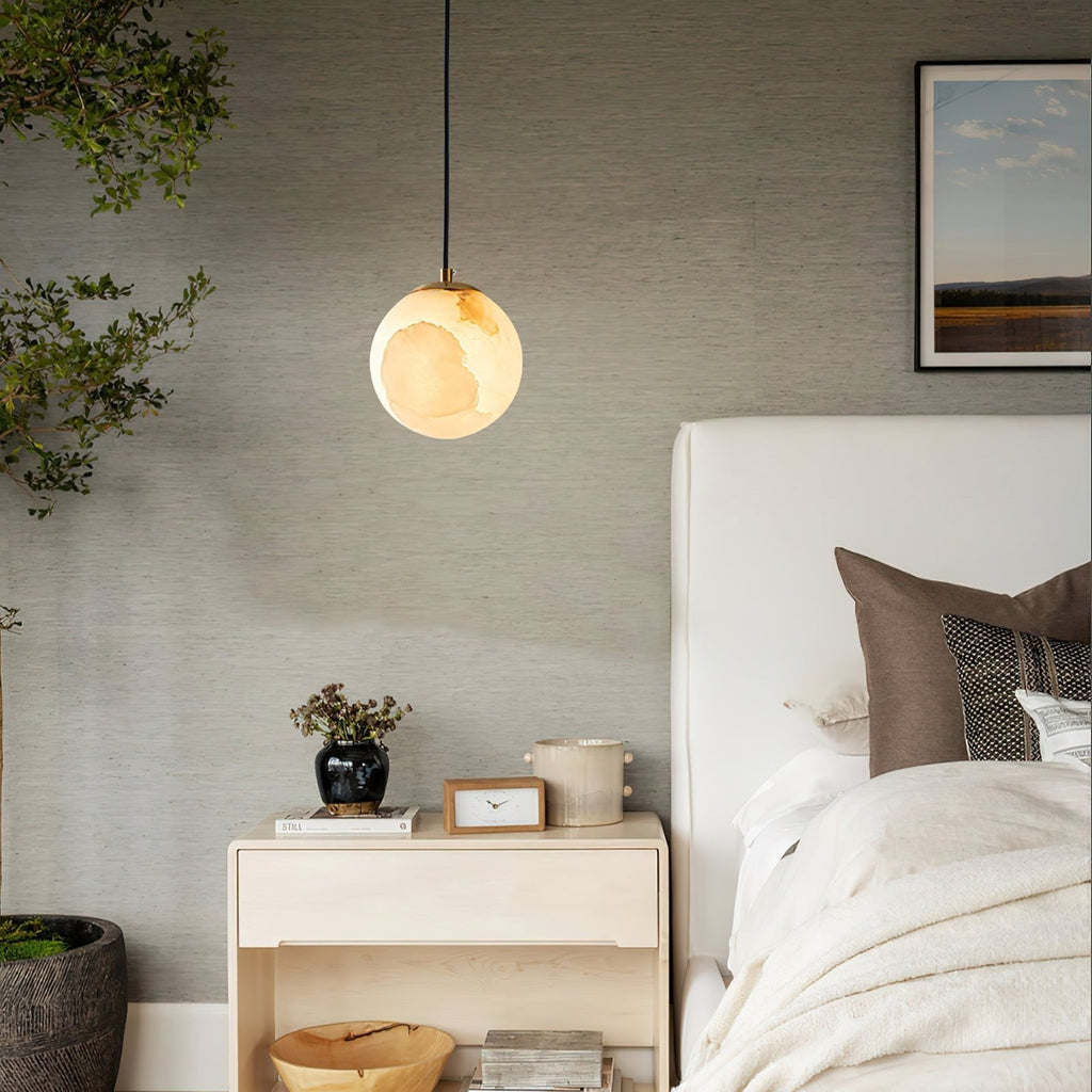 Modern Alabaster Globe Pendant Light | Ormexis