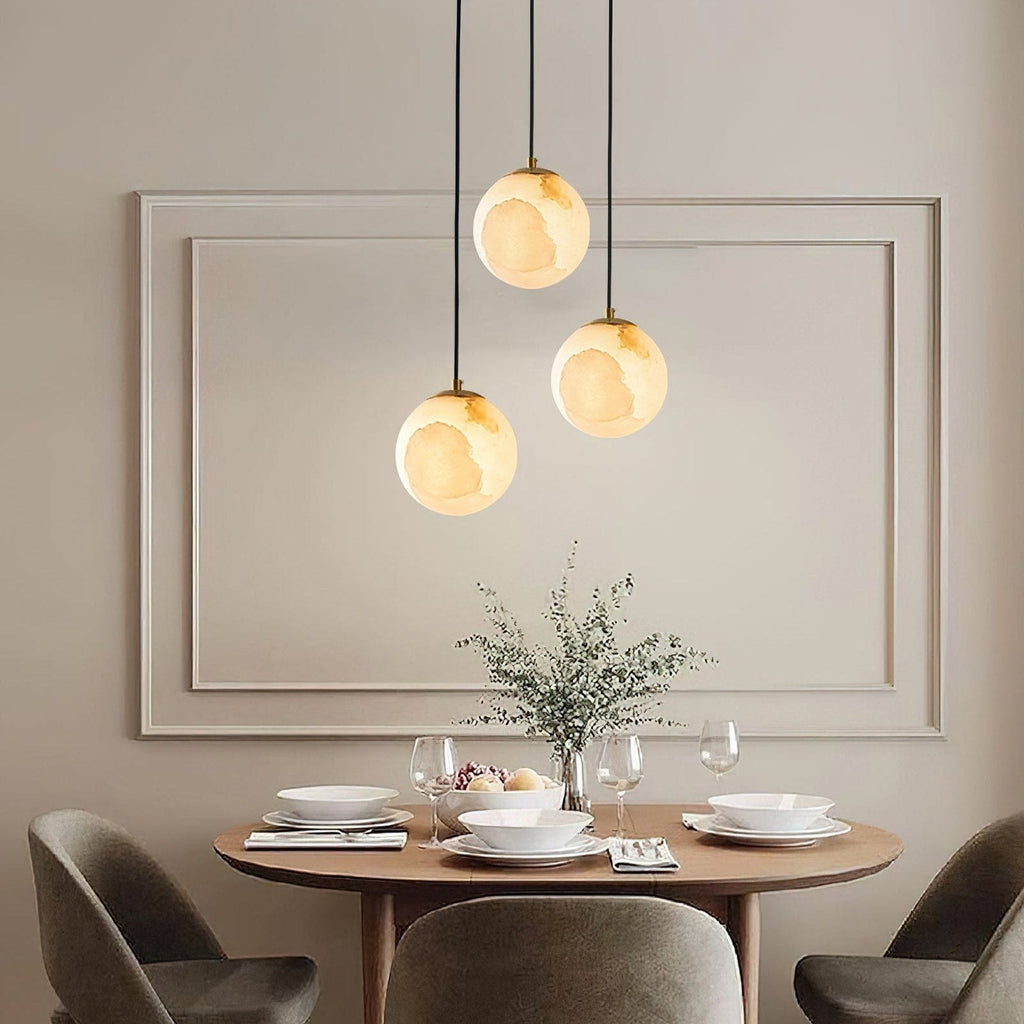 Modern Alabaster Globe Pendant Light | Ormexis