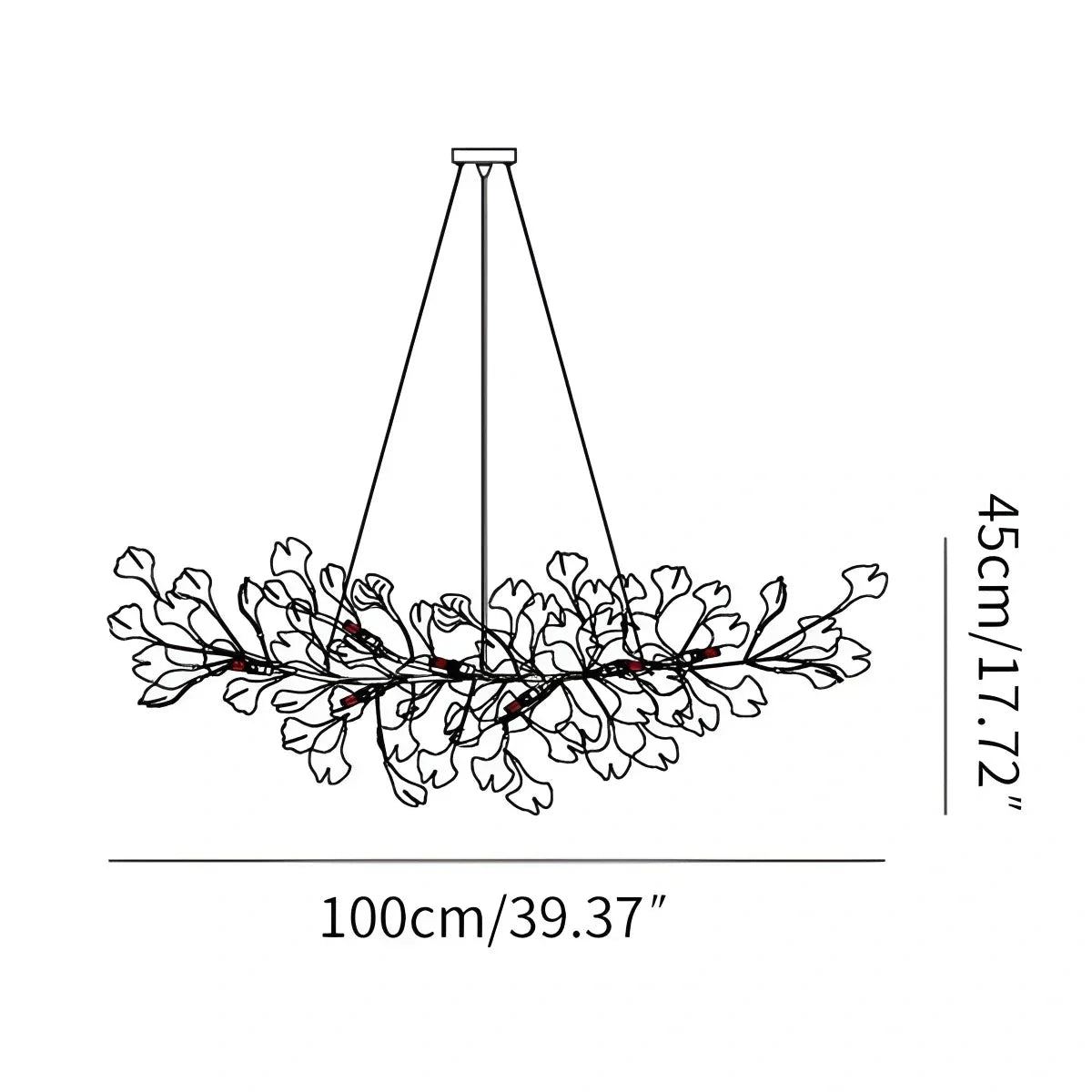 Ginkgo Chandelier For Living Room, Leaf-Inspired Modern Pendant Light