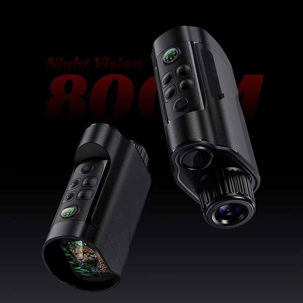 מונוקולר תרמי HD ברזולוציית 1080P עם טווח של 800 מטר וזום פי 10 לתצפית לילית