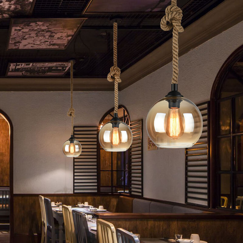 Vintage Rope Globe Pendant Light | Ormexis