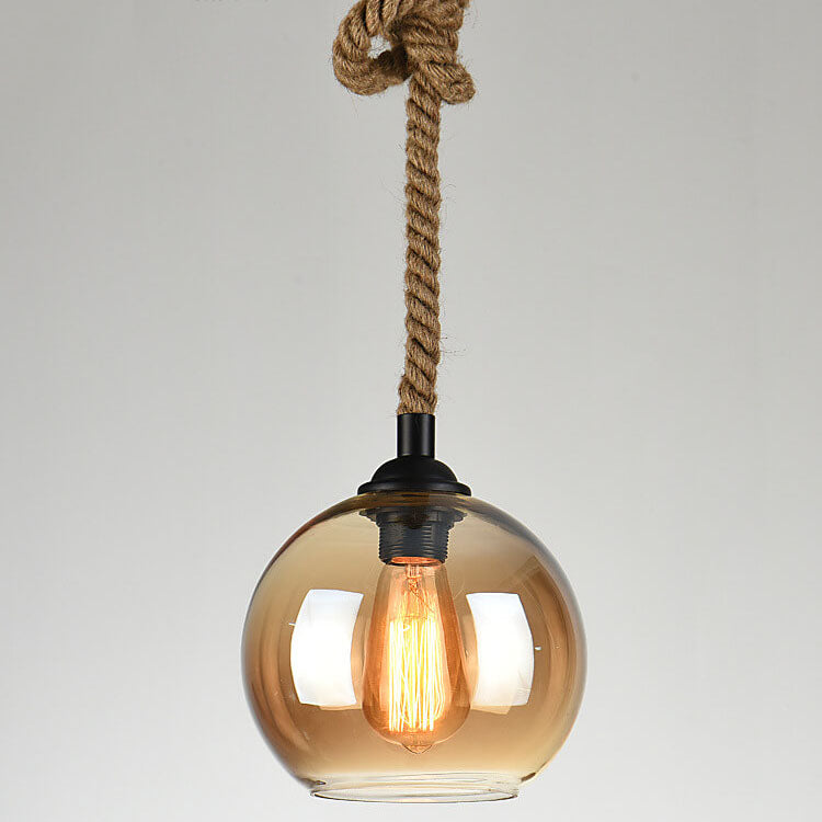 Vintage Rope Globe Pendant Light | Ormexis