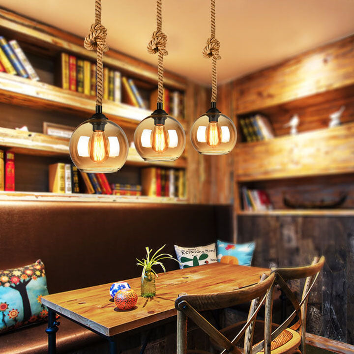 Vintage Rope Globe Pendant Light | Ormexis
