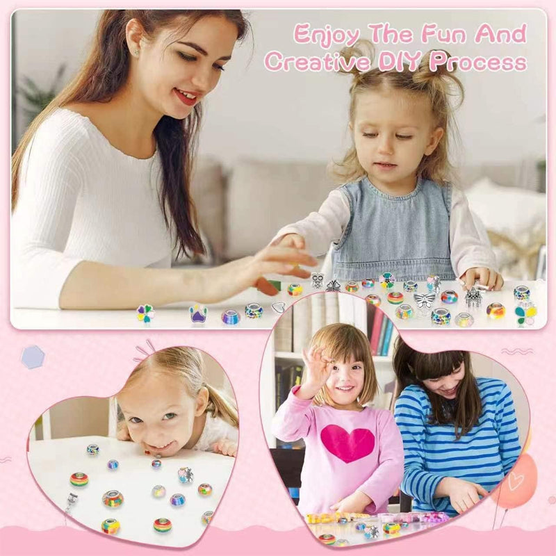 NovaJoy Girls Charm Bracelet Craft Kit For Creative Fun