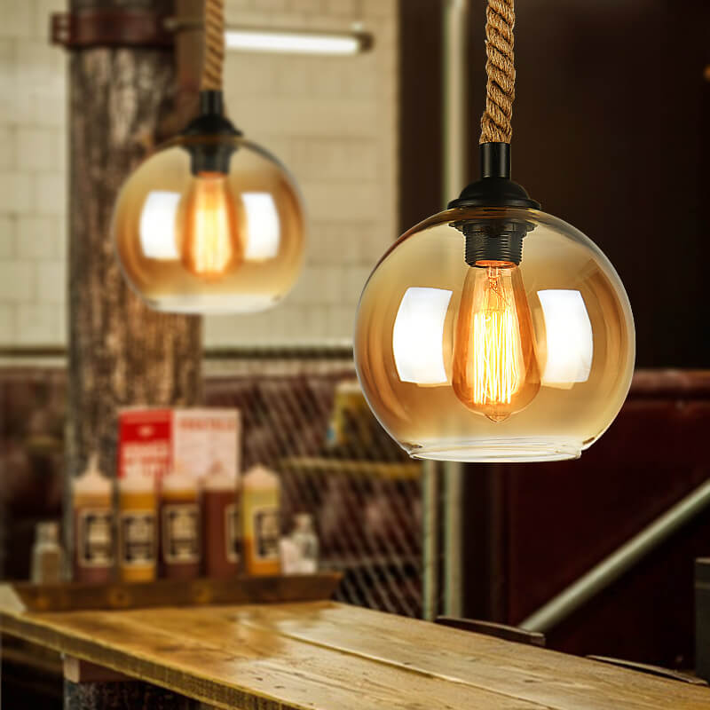 Vintage Rope Globe Pendant Light | Ormexis
