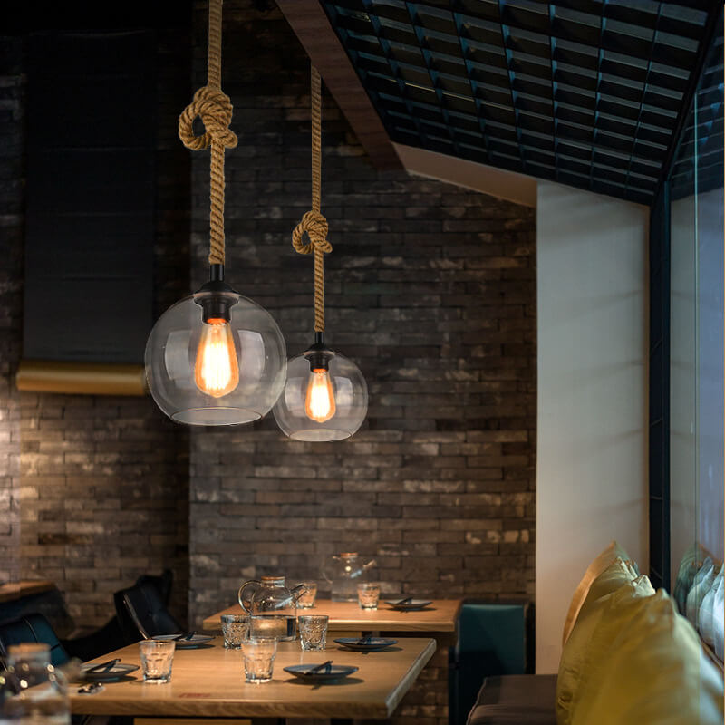 Vintage Rope Globe Pendant Light | Ormexis