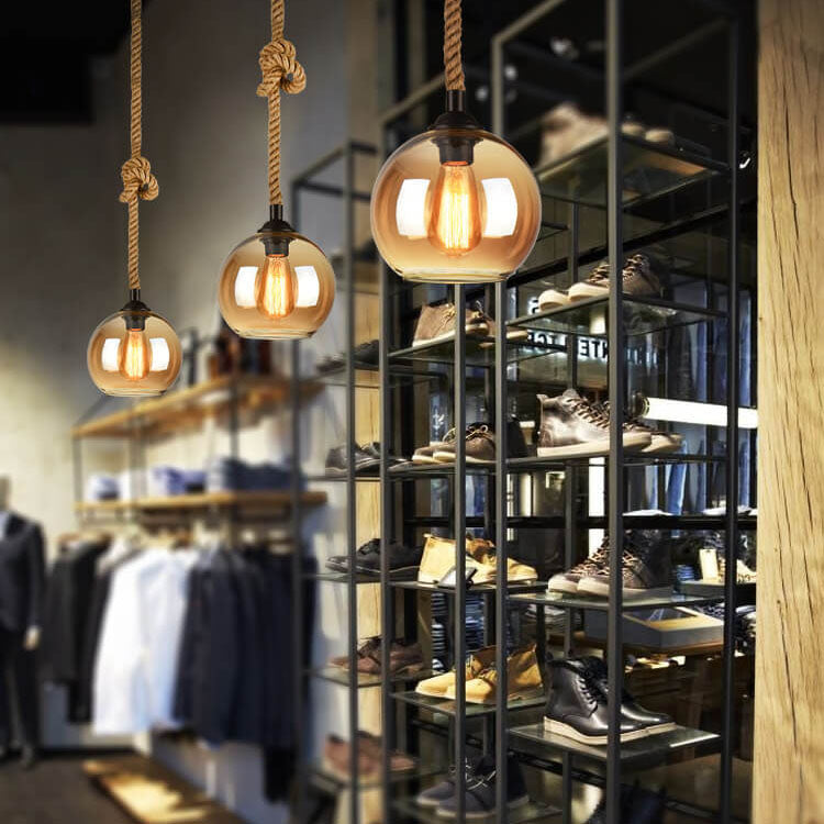 Vintage Rope Globe Pendant Light | Ormexis