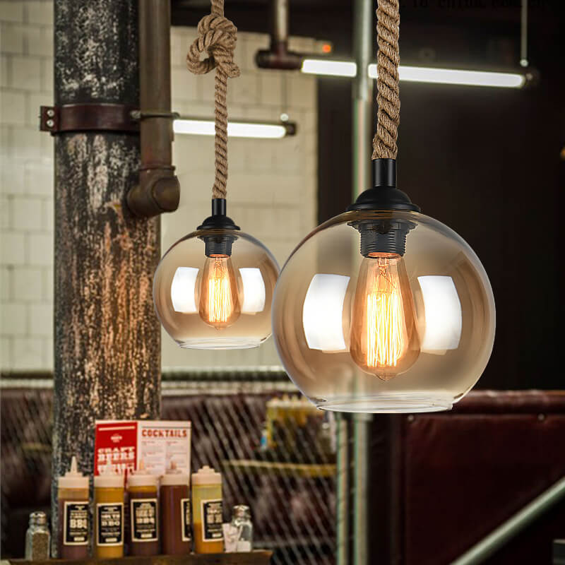Vintage Rope Globe Pendant Light | Ormexis