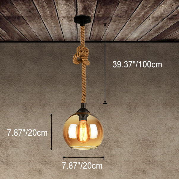 Vintage Rope Globe Pendant Light | Ormexis
