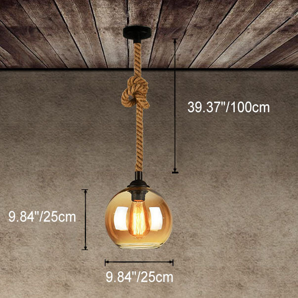 Vintage Rope Globe Pendant Light | Ormexis