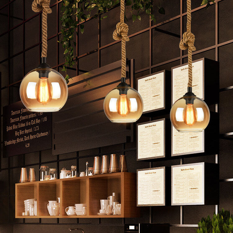 Vintage Rope Globe Pendant Light | Ormexis