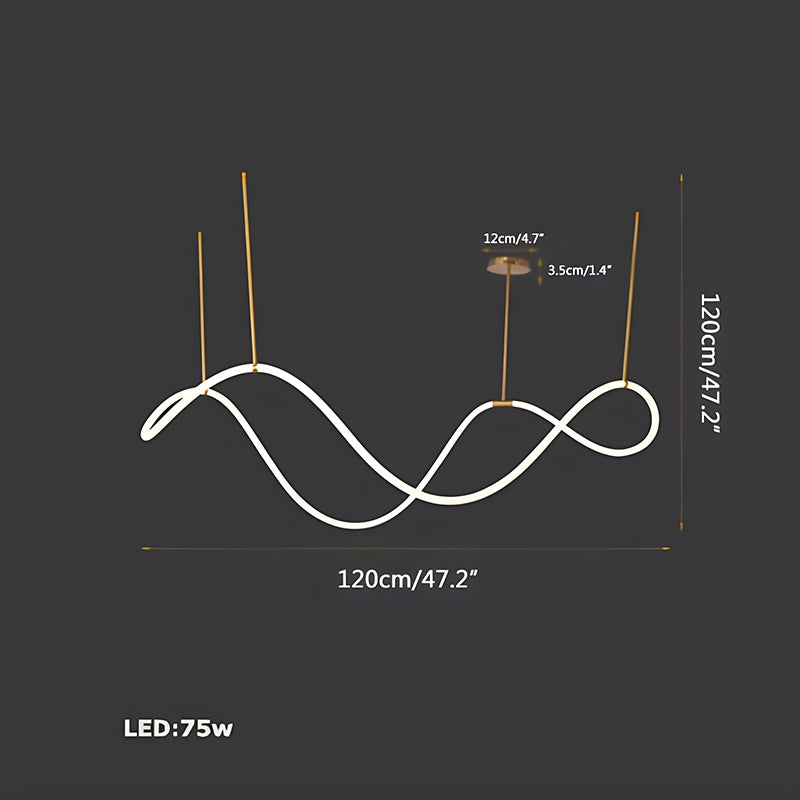 Pendellampe med lang slange for spisestue, moderne LED-armatur