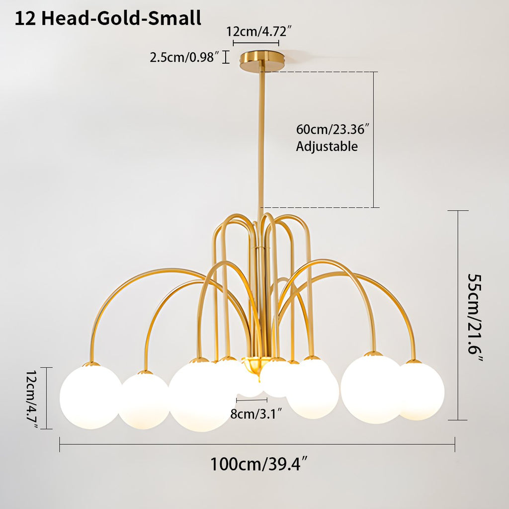Avi Glass Chandelier With Double Layer Design Contemporary Ceiling Light