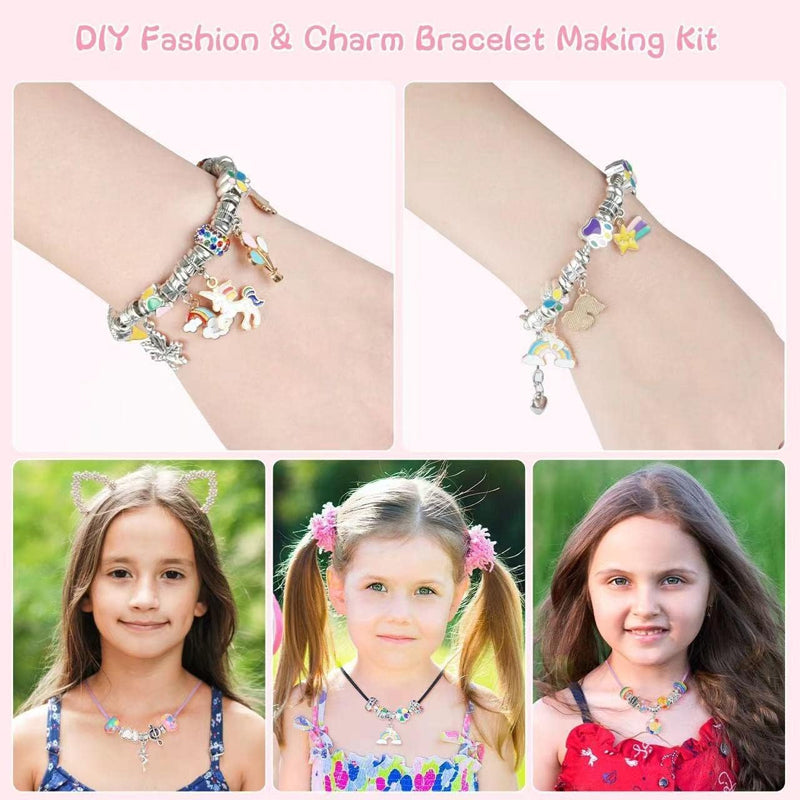 NovaJoy Girls Charm Bracelet Craft Kit For Creative Fun