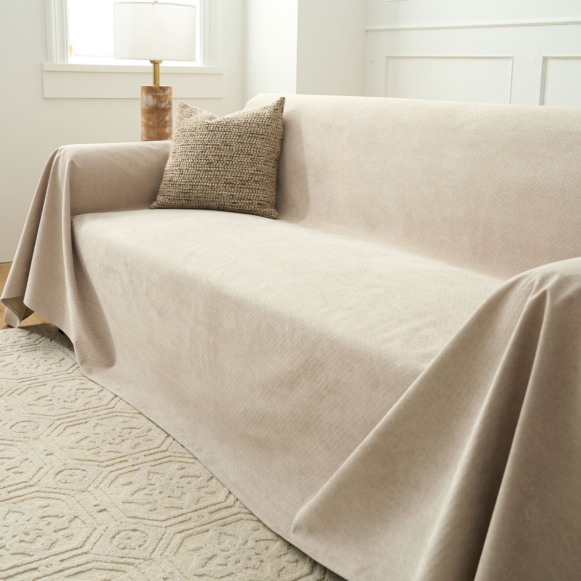 Heathered Fabric Sofa Cover | Ormexis