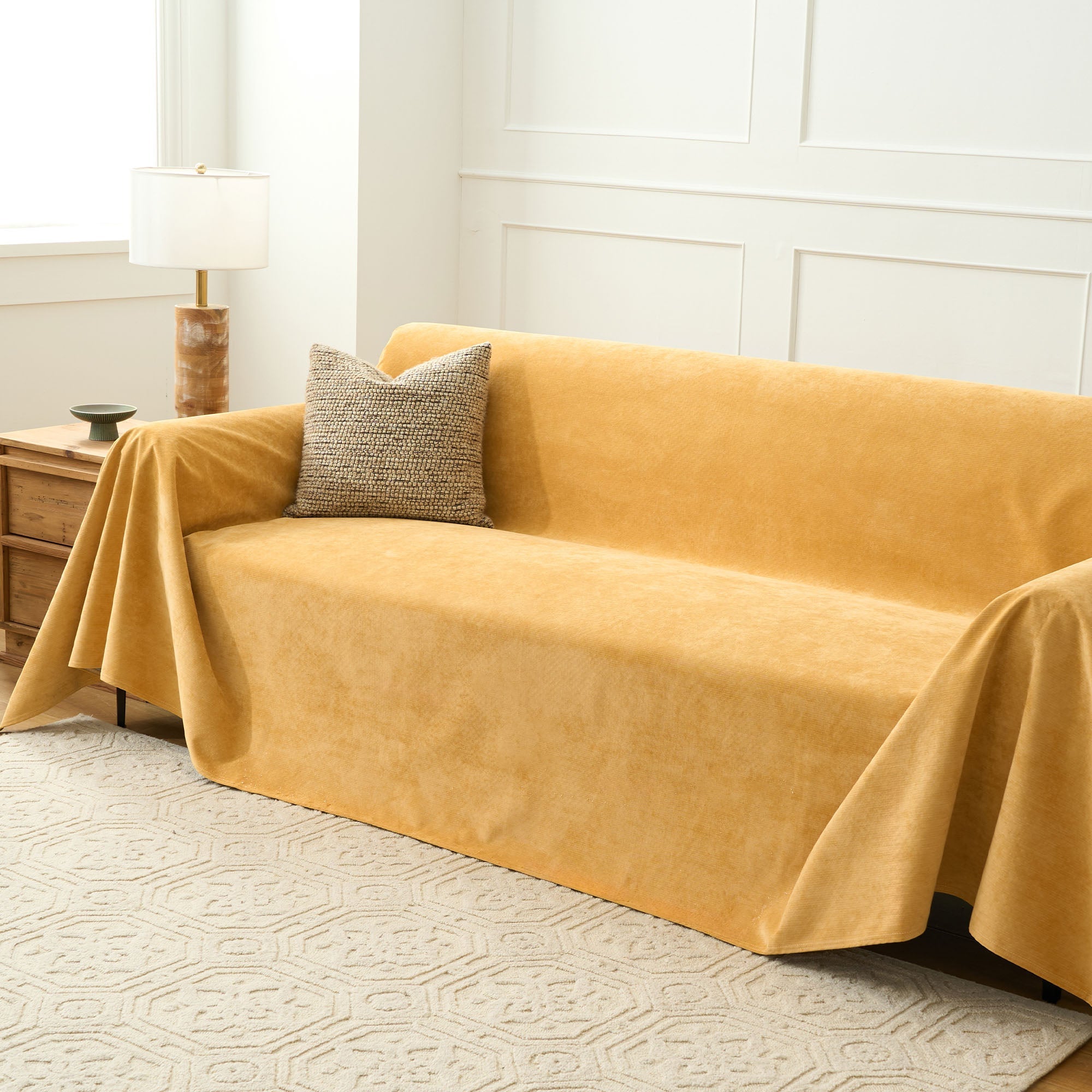 Heathered Fabric Sofa Cover | Ormexis