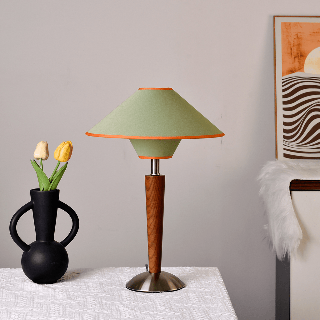 Alderwood-Leinenschirm-Tischlampe | Ormexis
