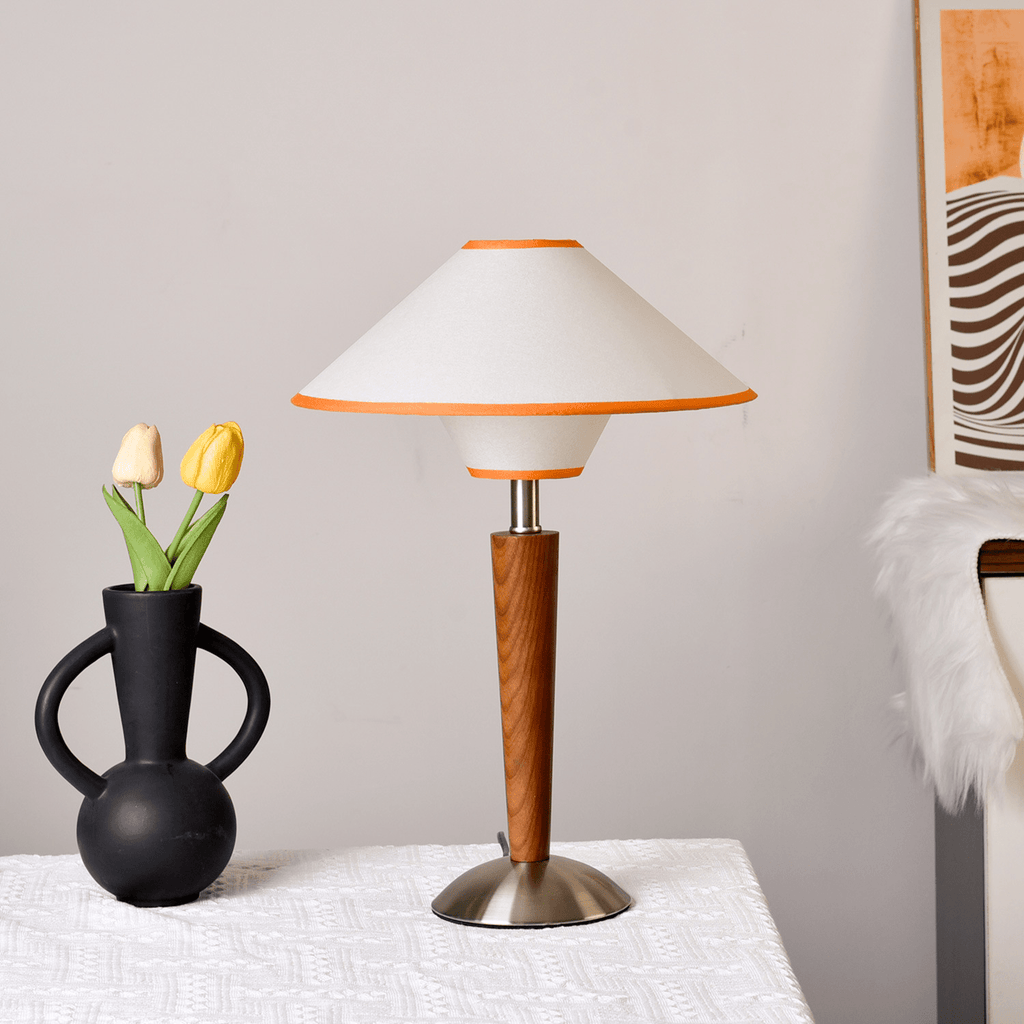 Alderwood-Leinenschirm-Tischlampe | Ormexis