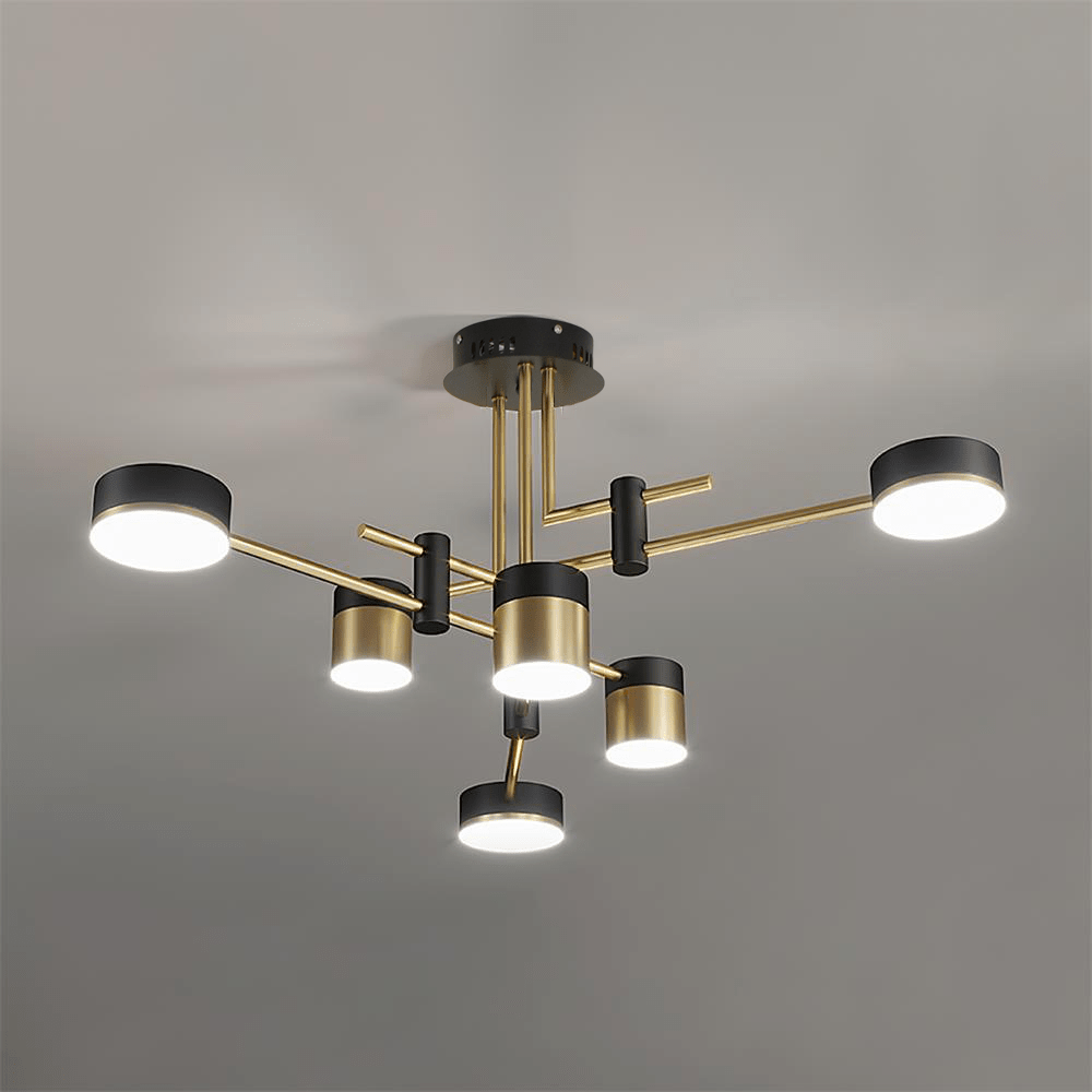 Lámpara de araña de techo industrial moderna con brazos | Ormexis