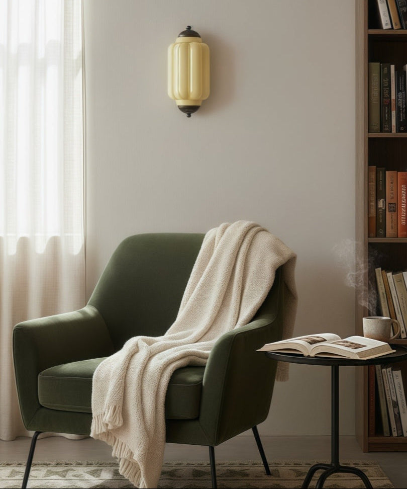 Ribbed Glass Capsule Wall Light | Ormexis