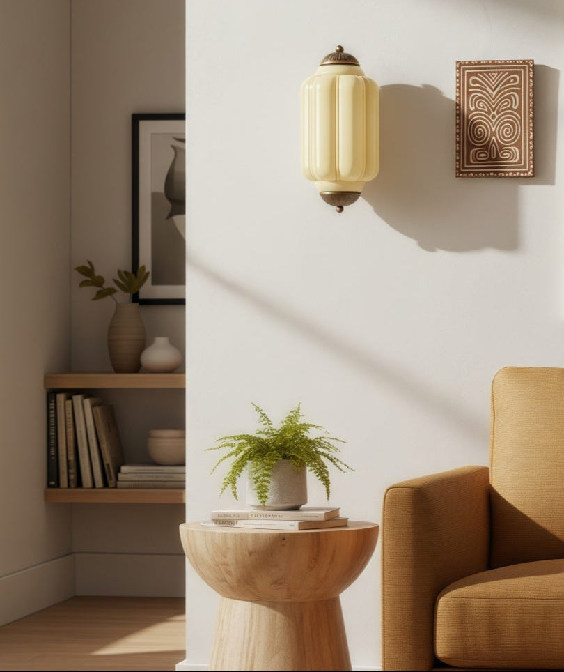 Ribbed Glass Capsule Wall Light | Ormexis