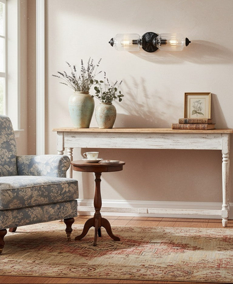 Rzeźbiona żebrowana lampa ścienna ze szkła | Ormexis