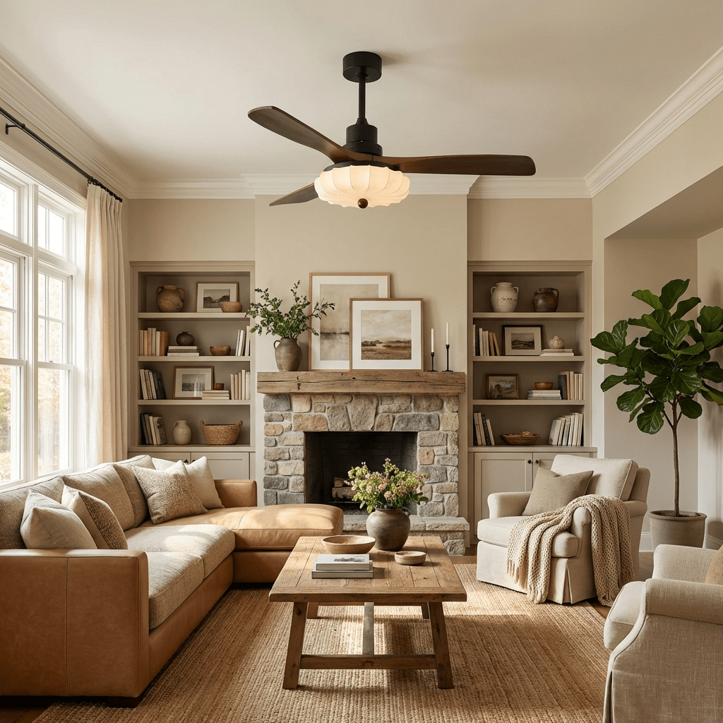 Fluted Glass Ceiling Fan Light | Ormexis