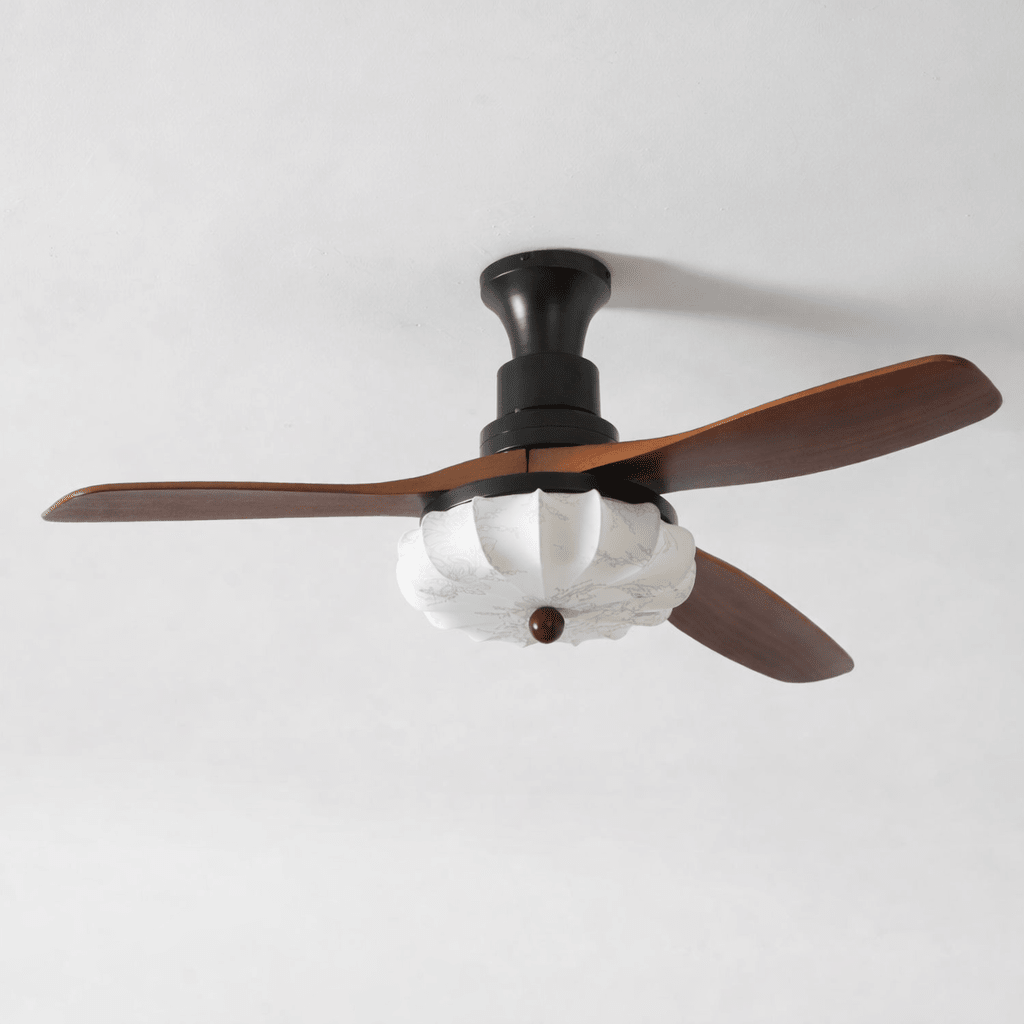 Fluted Glass Ceiling Fan Light | Ormexis