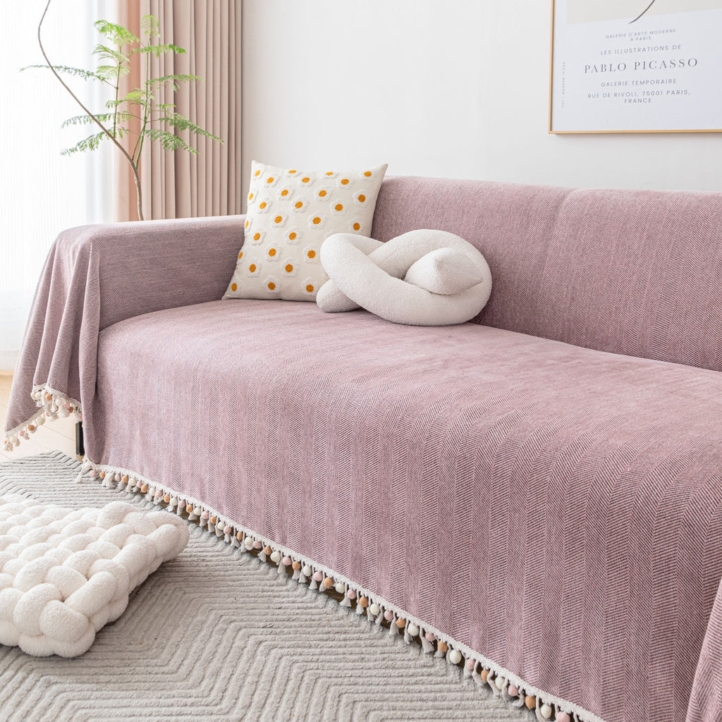 Herringbone Tassel Sofa Cover | Ormexis