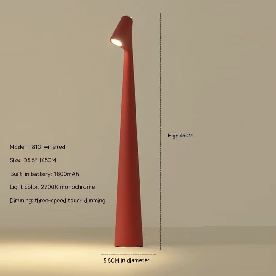 Stylová stolní lampa s kovovým povrchem, dobíjecí, pro vnitřní i venkovní použití