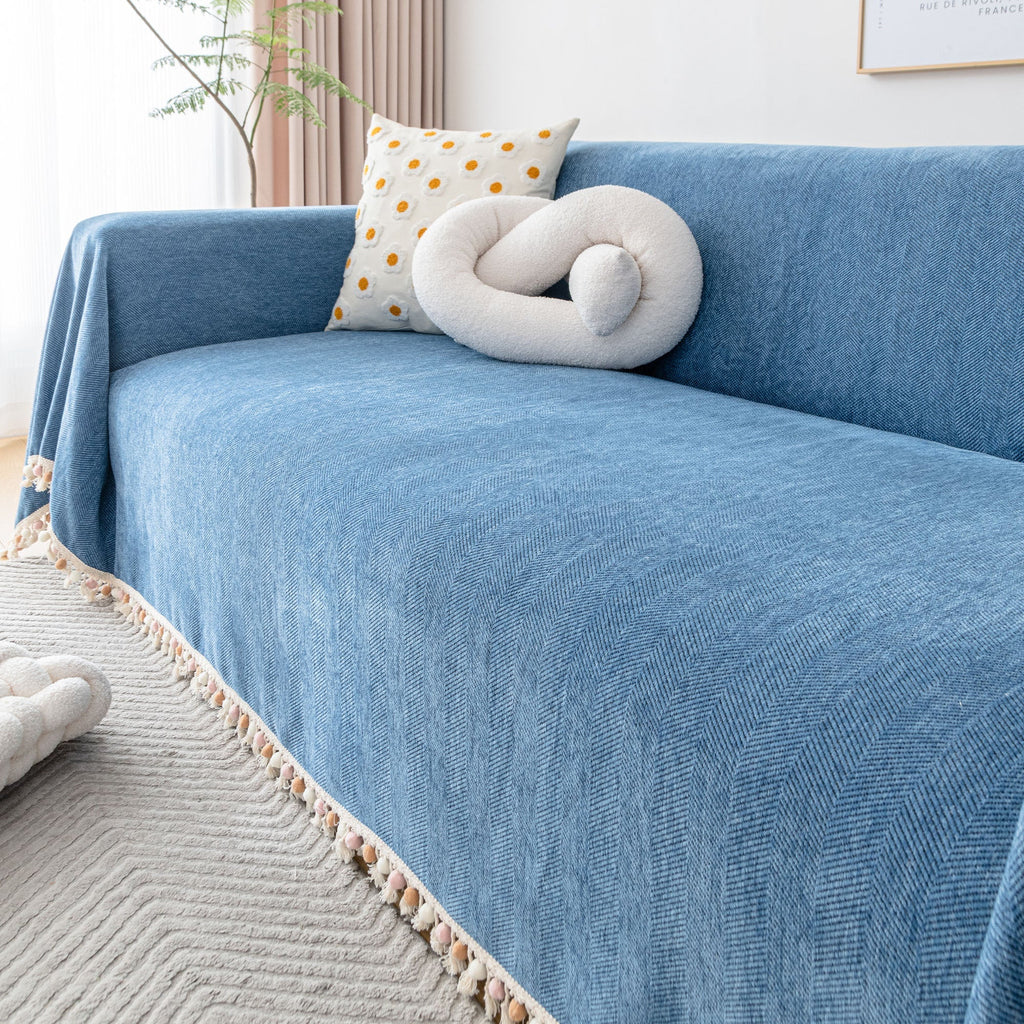Herringbone Tassel Sofa Cover | Ormexis