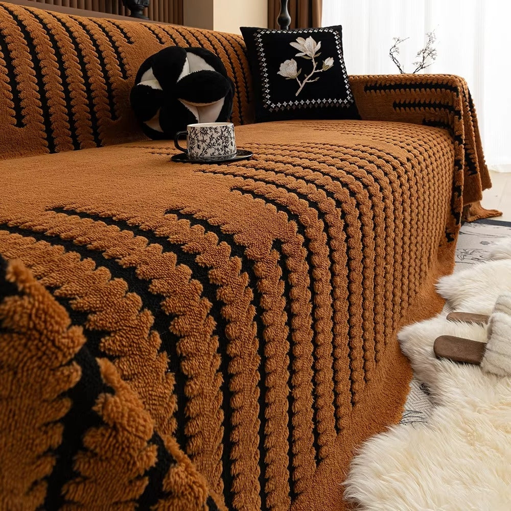 Sofföverdrag i öglestickad randig design | Ormexis