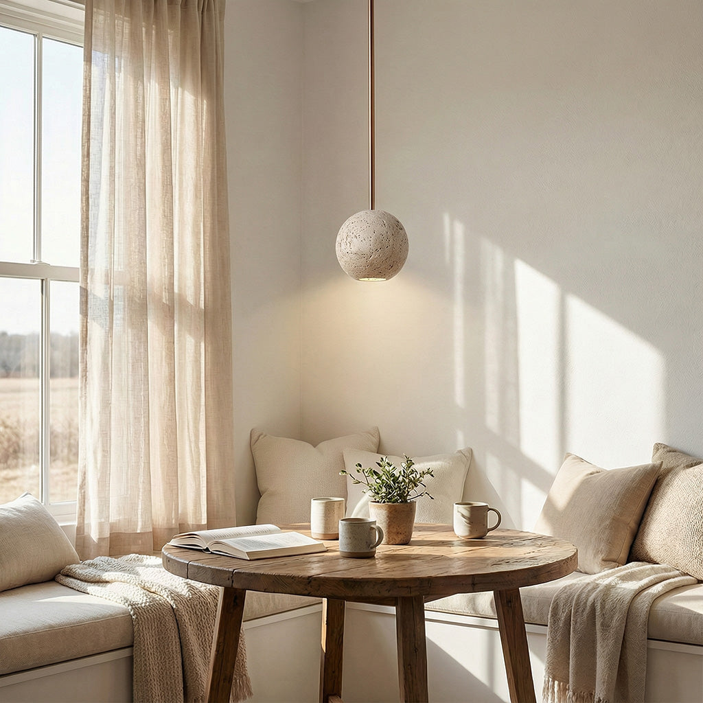 Refined Travertine  Pendant Light | Ormexis