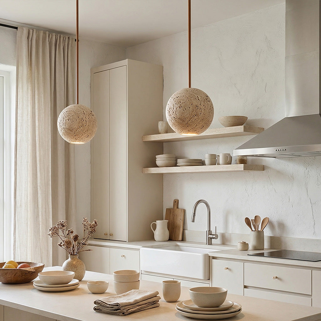 Refined Travertine  Pendant Light | Ormexis