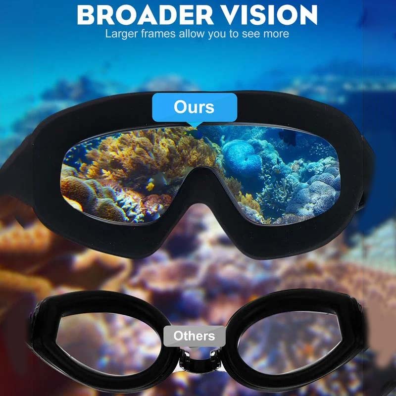 AquaVista Unisex Zwembril met Breed Zicht en Anti-Fog voor Gebruik in het Zwembad